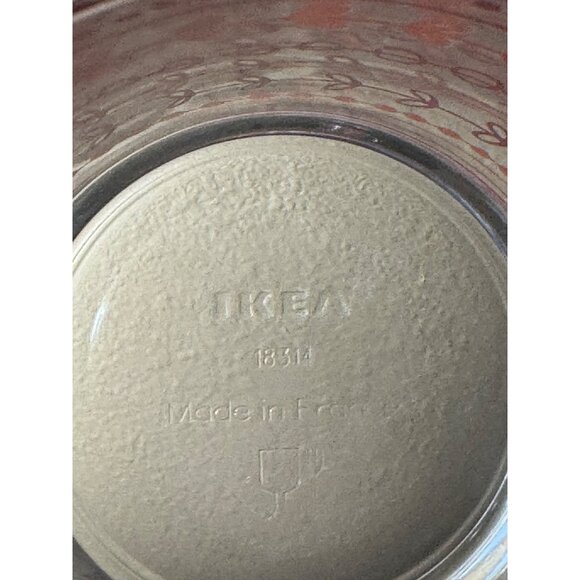 IKEA Glass Coffee Mugs With Red & Orange Leaf Print Design Set Of 3 - Picture 6 of 7